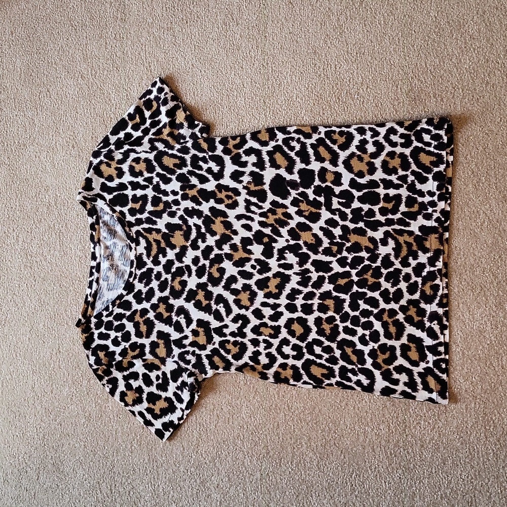 J.Crew Leopard Print Vintage Cotton Tee Size XS